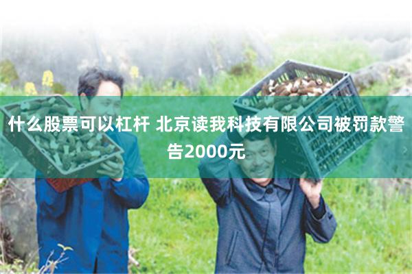 什么股票可以杠杆 北京读我科技有限公司被罚款警告2000元