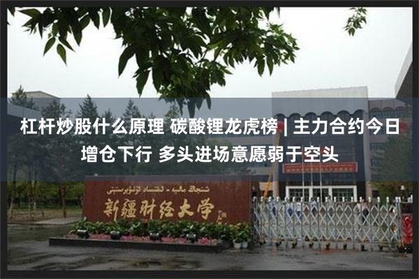 杠杆炒股什么原理 碳酸锂龙虎榜 | 主力合约今日增仓下行 多头进场意愿弱于空头