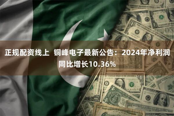 正规配资线上  铜峰电子最新公告：2024年净利润同比增长10.36%