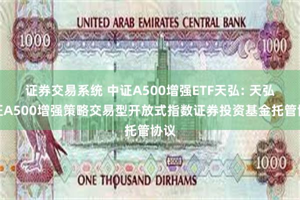 证券交易系统 中证A500增强ETF天弘: 天弘中证A500增强策略交易型开放式指数证券投资基金托管协议